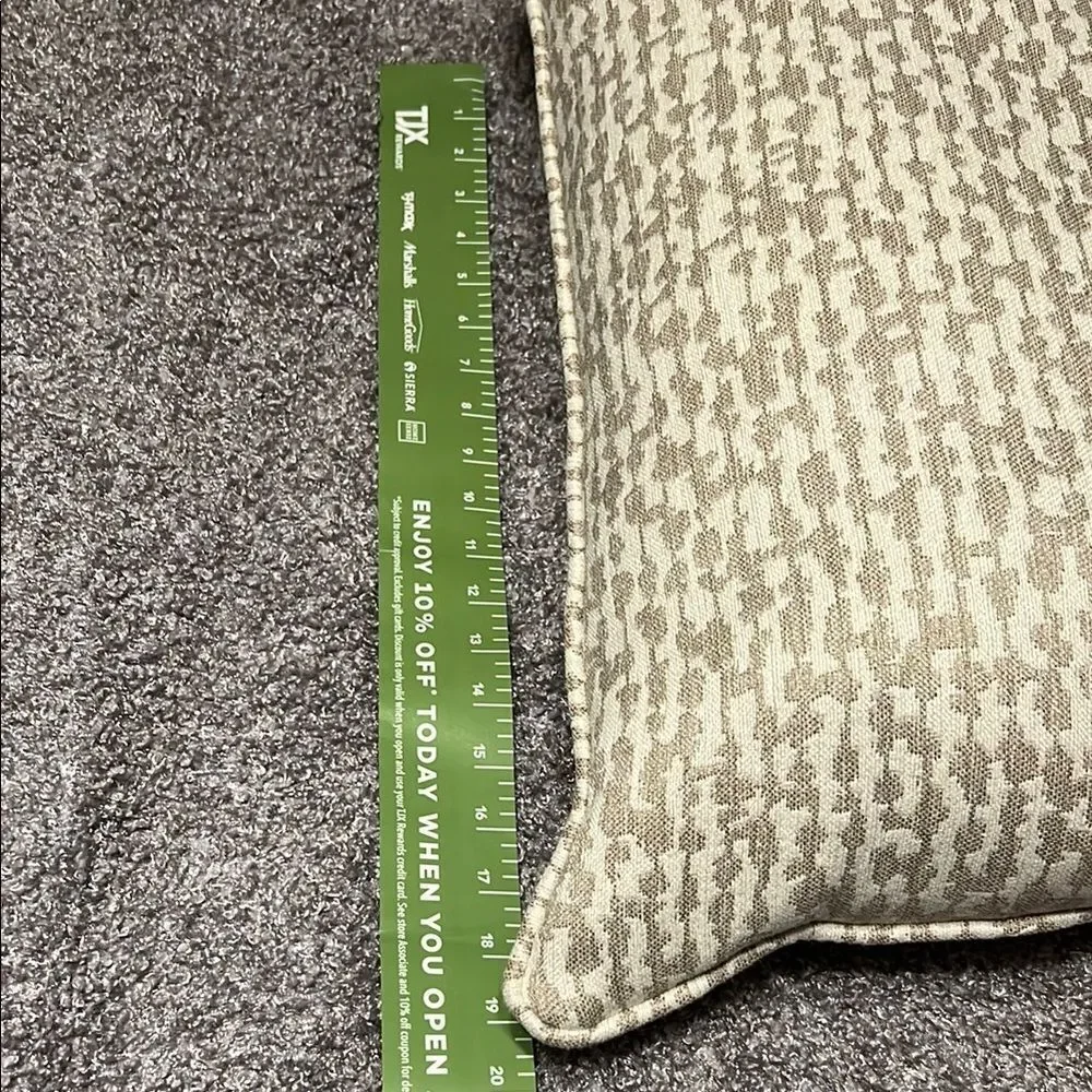 Textured Cream and Tan Throw Pillow